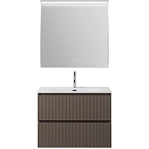 Тумба с раковиной BelBagno 80 UNO-MINI-800-2C-SO-СO+BB-8099-3-80 бежевая матовая для ванной в интернет-магазине Sanbest