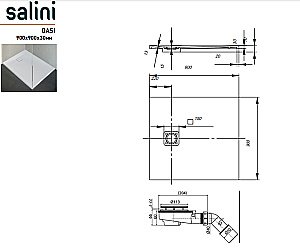 Душевой поддон Salini OASI 120321M 90x90 купить в интернет-магазине Sanbest