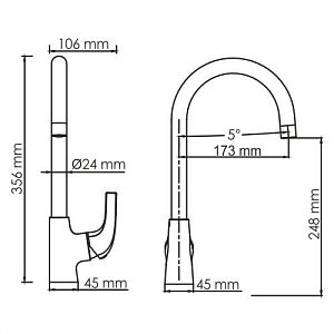 Смеситель для кухни WasserKRAFT Sauer 7107 купить в интернет-магазине сантехники Sanbest