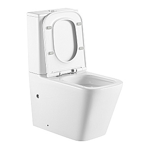 Унитаз напольный Azario Terra AZ-6003-A белый, безободковый, с бачком, с крышкой микролифт, слив торнадо купить в интернет-магазине Sanbest