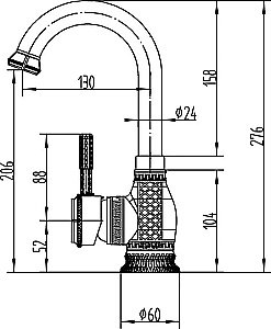 Смеситель для раковины ZORG Antic A 207U-BR купить в интернет-магазине сантехники Sanbest