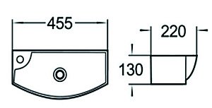 Раковина накладная SantiLine 45,5 SL-2013 белая купить в интернет-магазине Sanbest