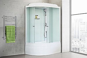 Душевая кабина Royal Bath RB 8120BK5-WC 120х80 стекло матовое/профиль белый купить в интернет-магазине Sanbest