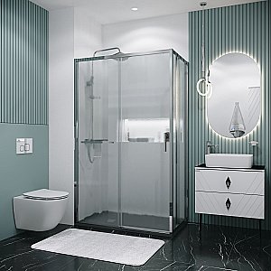 Душевой уголок Grossman Style 120.K33.05.1380.10.02 130x80 стекло шиншилла/профиль хром купить в интернет-магазине Sanbest