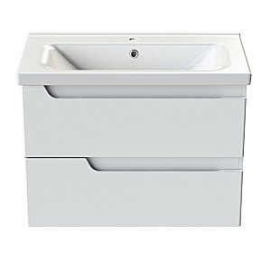 Тумба с раковиной Orange TOPLINE-Milano TP-MR80+RA белая глянец для ванной в интернет-магазине Sanbest