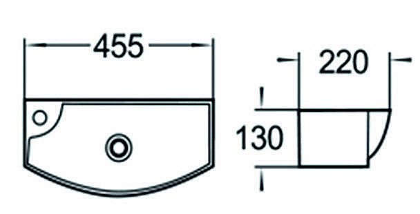 Раковина накладная SantiLine 45,5 SL-2013 белая купить в интернет-магазине Sanbest
