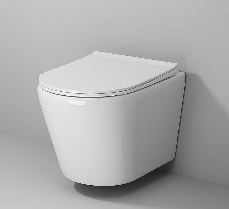 Унитаз подвесной Grossman Fly GR-4478S безободковый, с крышкой микролифт, белый купить в интернет-магазине Sanbest