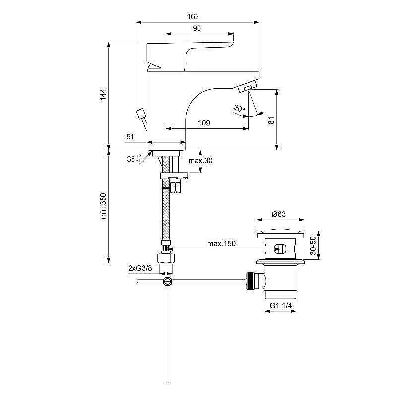 Смеситель для раковины Ideal Standard Ceraplan III B0704AA купить в интернет-магазине сантехники Sanbest