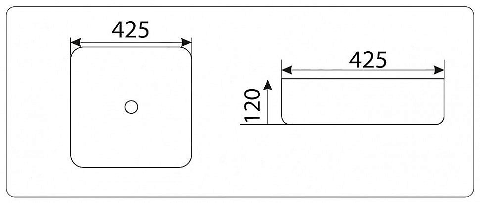 Раковина накладная Ceramalux NC 42,5 D1305H004 черная купить в интернет-магазине Sanbest