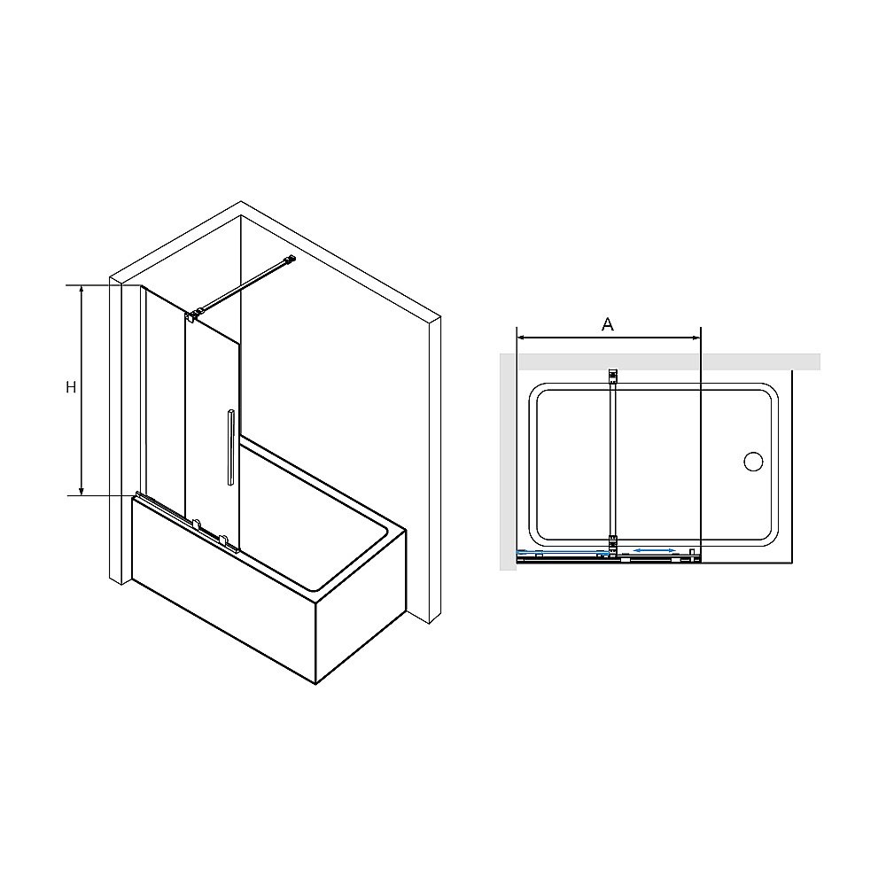 Шторка для ванны RGW Screens SC-47B 41114712-14 120х150 стекло прозрачное/профиль черный купить в интернет-магазине Sanbest