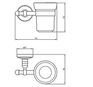 Стакан Migliore Mirella 17156 белая керамика/бронза купить в интернет-магазине сантехники Sanbest