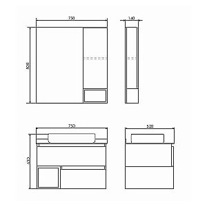 Зеркало со шкафом Comforty Прага 75 в ванную от интернет-магазине сантехники Sanbest