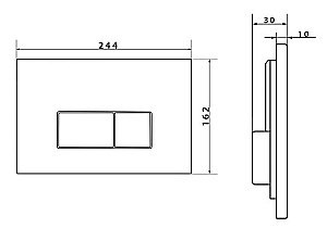 Кнопка для инсталляции Caprigo  Line ABS LA002-crm хром купить в интернет-магазине сантехники Sanbest