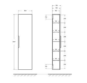 Колонна подвесная Cezares PREMIUM 55596 Plisse Bianco opaco для ванной в интернет-магазине сантехники Sanbest