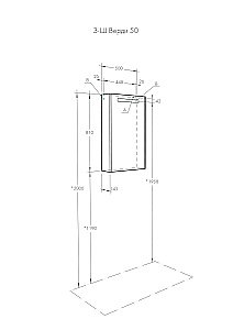 Зеркальный шкаф Акватон Верди 50 белый/ясень фабрик купить в интернет-магазине сантехники Sanbest