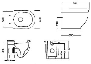 Унитаз приставной Caprigo Boheme D20 купить в интернет-магазине Sanbest