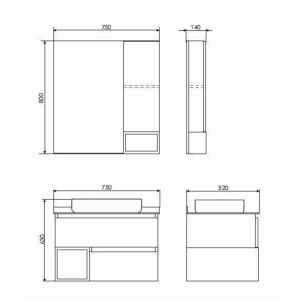 Зеркало со шкафом Comforty Прага 75 в ванную от интернет-магазине сантехники Sanbest