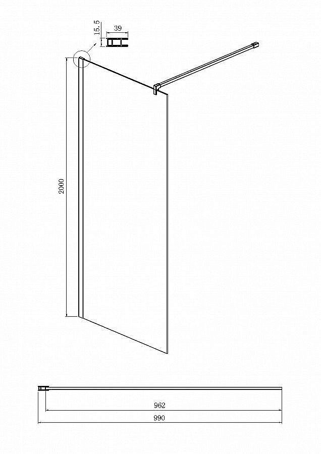 Душевое ограждение Ambassador Walk-in 15034127 100 купить в интернет-магазине Sanbest