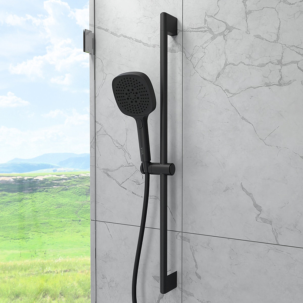 Душевой гарнитур VitrA Core Square A4591736EXP матовый черный купить в интернет-магазине сантехники Sanbest