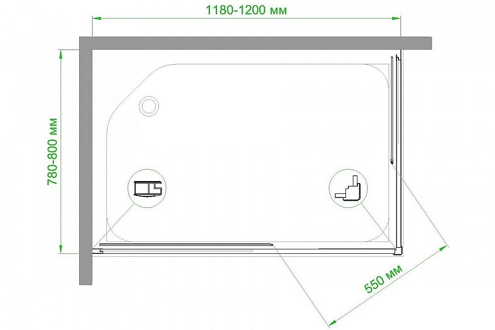 Душевой уголок Royal Bath RB8120HPD-C 120х80 матовый купить в интернет-магазине Sanbest