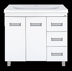 Тумба с раковиной напольная Misty Селена 75 белая для ванной в интернет-магазине Sanbest