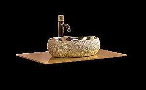 Столешница Armadi Art 853-080-G 80 стекло золото для ванной в интернет-магазине сантехники Sanbest