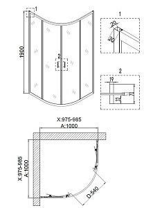 Душевой уголок Niagara Nova NG- 6607-08 100x100 купить в интернет-магазине Sanbest