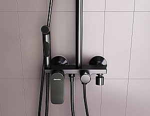 Душевая система Damixa Apollo DX220920300 черная матовая купить в интернет-магазине сантехники Sanbest