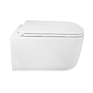 Унитаз подвесной Azario BACIO AZ-5103T-WHT белый, безободковый, с крышкой микролифт, слив торнадо купить в интернет-магазине Sanbest