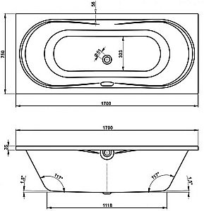 Ванна акриловая Vagnerplast Briana 170x75 купить в интернет-магазине Sanbest