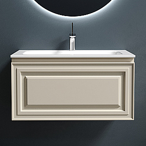 Тумба с раковиной Sancos Very VR80CE+CN7012MDH Beige Soft/раковина темный антрацит матовый для ванной в интернет-магазине Sanbest