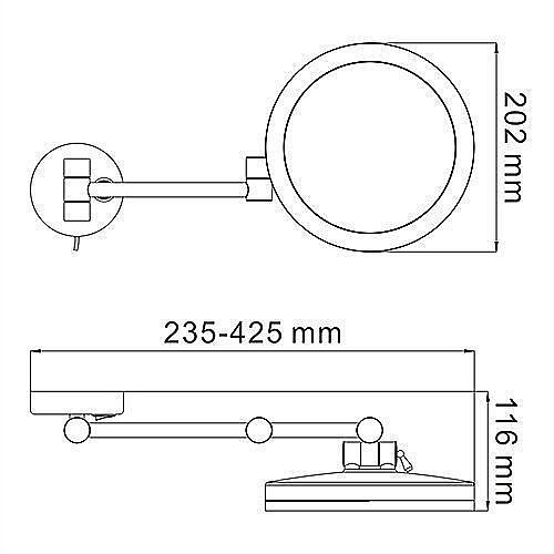 Зеркало косметическое WasserKRAFT K-1004 купить в интернет-магазине сантехники Sanbest