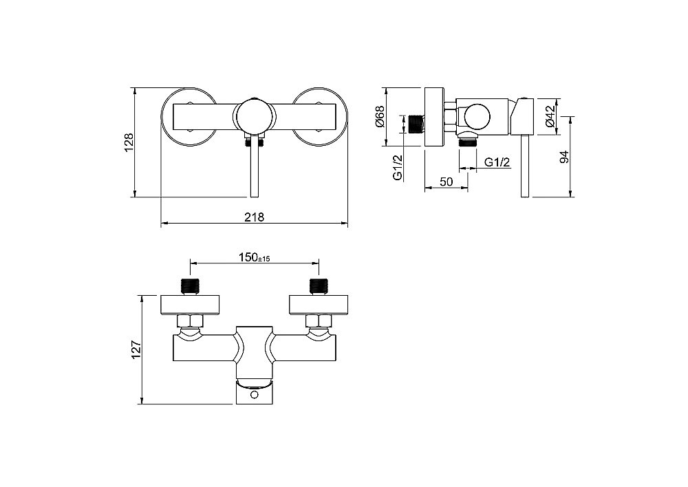Cмеситель для душа Aquatek Европа AQ1360BG золото шлифованное купить в интернет-магазине сантехники Sanbest