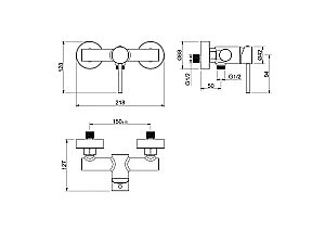 Cмеситель для душа Aquatek Европа AQ1360BG золото шлифованное купить в интернет-магазине сантехники Sanbest