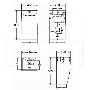 Раковина Azario COMELLA 48 AZ-314MB черная матовая купить в интернет-магазине Sanbest