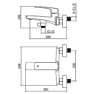 Смеситель для ванны Azario Conda AZ-K3011BN сатин купить в интернет-магазине сантехники Sanbest