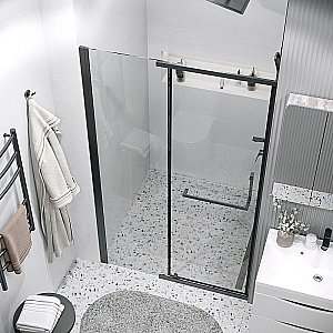 Душевая дверь Grossman Pragma 100 100.K33.03.100.21.00 стекло прозрачное/профиль черный матовый купить в интернет-магазине Sanbest