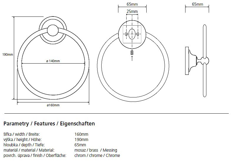 Кольцо для полотенец Bemeta Retro 144304062 купить в интернет-магазине сантехники Sanbest