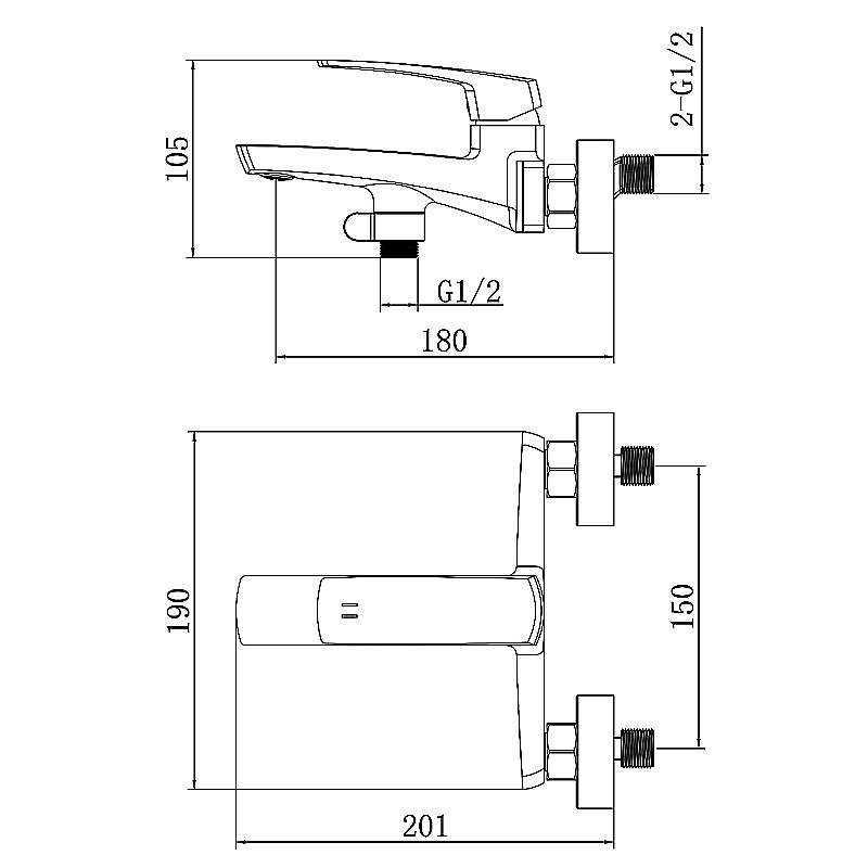Смеситель для ванны Azario Conda AZ-K3011BN сатин купить в интернет-магазине сантехники Sanbest