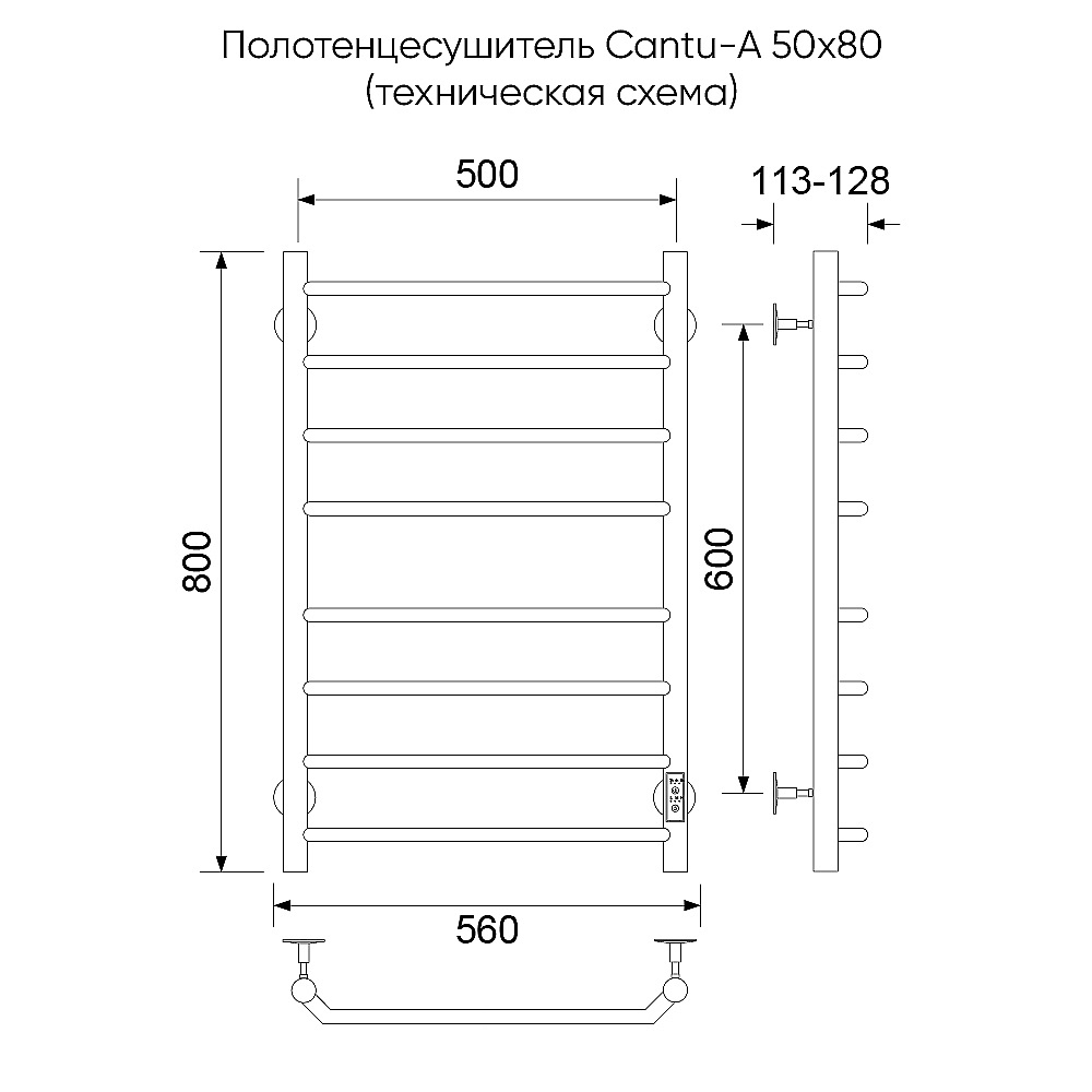 Полотенцесушитель электрический Veconi Cantu-A C8050G-A золото матовое купить в интернет-магазине сантехники Sanbest