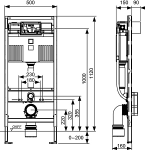 Инсталляция для унитаза-биде TECE Profil 9300379 купить в интернет-магазине сантехники Sanbest