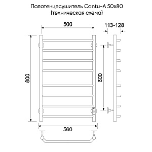 Полотенцесушитель электрический Veconi Cantu-A C8050G-A золото матовое купить в интернет-магазине сантехники Sanbest