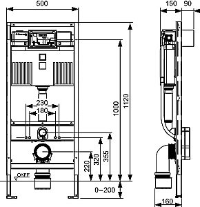 Инсталляция для унитаза-биде TECE Profil 9300379 купить в интернет-магазине сантехники Sanbest