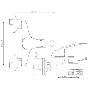 Смеситель для ванны Rossinka Y Y40-31 купить в интернет-магазине сантехники Sanbest