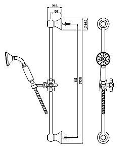 Душевой гарнитур Gattoni Programma doccia 1039/PDV0br бронза купить в интернет-магазине сантехники Sanbest