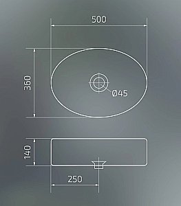 Раковина накладная Gid Lago 50 N9012 51106 белая купить в интернет-магазине Sanbest