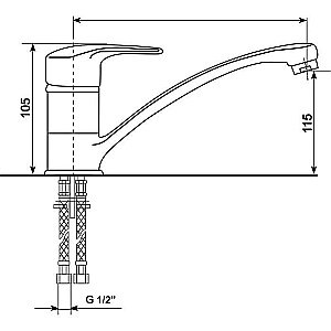 Смеситель для кухни 35к MIXLINE ML-GS03 (343) антрацит купить в интернет-магазине сантехники Sanbest