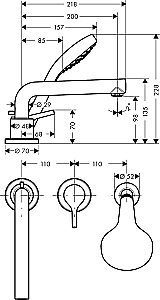 Смеситель для ванны Hansgrohe Talis S 72417000 купить в интернет-магазине сантехники Sanbest