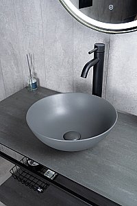 Раковина накладная Gid 9081gnm серый матовый купить в интернет-магазине Sanbest