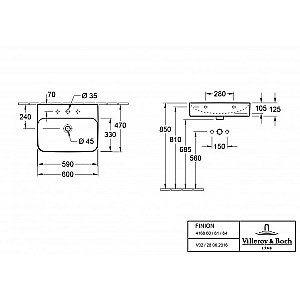 Раковина Villeroy&Boch Finion 416861R1 альпийский белый купить в интернет-магазине Sanbest